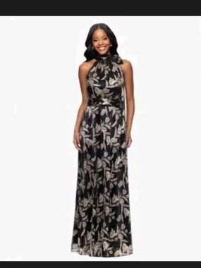 🔥🔥Betsy & Adam Black Halter W/ Gold Stitching . NWT MFRP:$259   ❤️FAIR OFFERS
